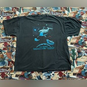 Vintage 90s Men’s Black Dolphins Are Out Of This World Graphic Shirt
